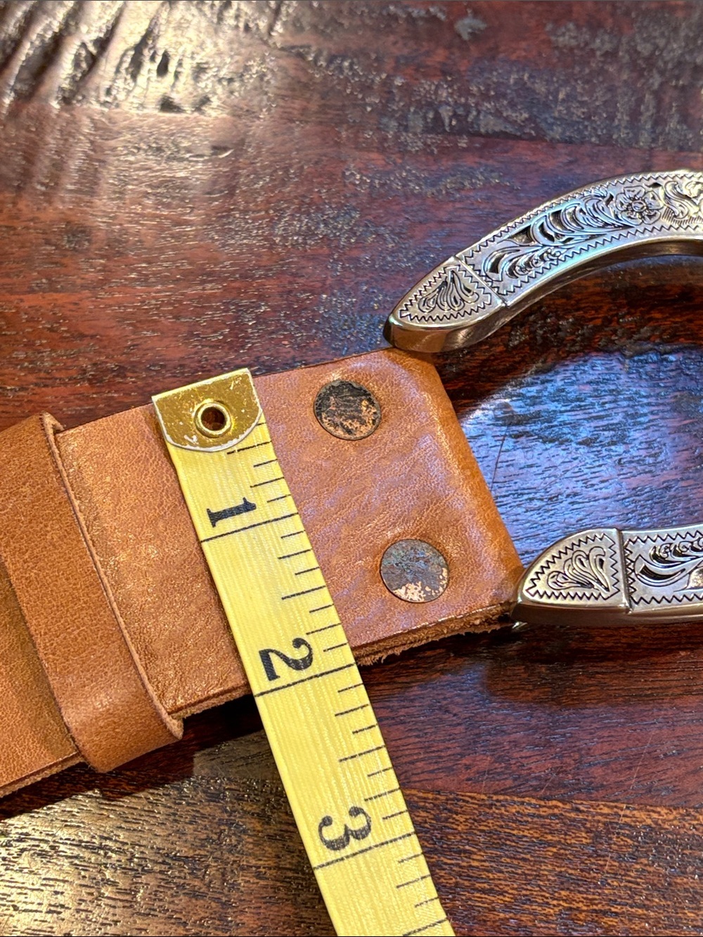 Vintage Ralph Lauren Equestrian Western Wide Leather Horseshoe Buckle Belt Small - Picture 11 of 16